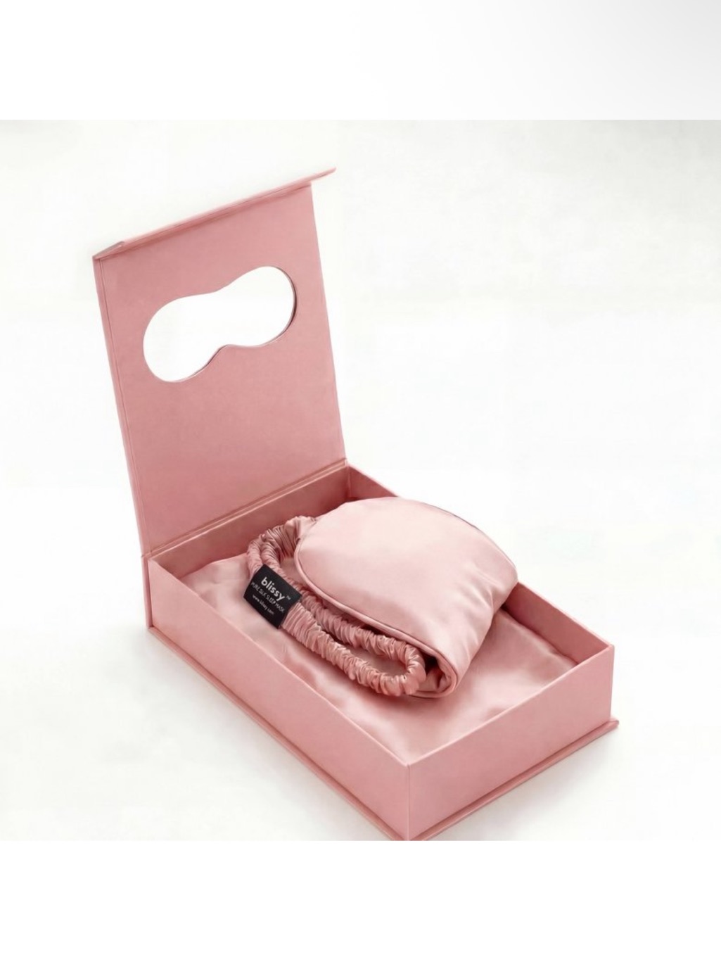 Blissy Pink Silk Sleep Mask & Pouch Set — image 2 of 7